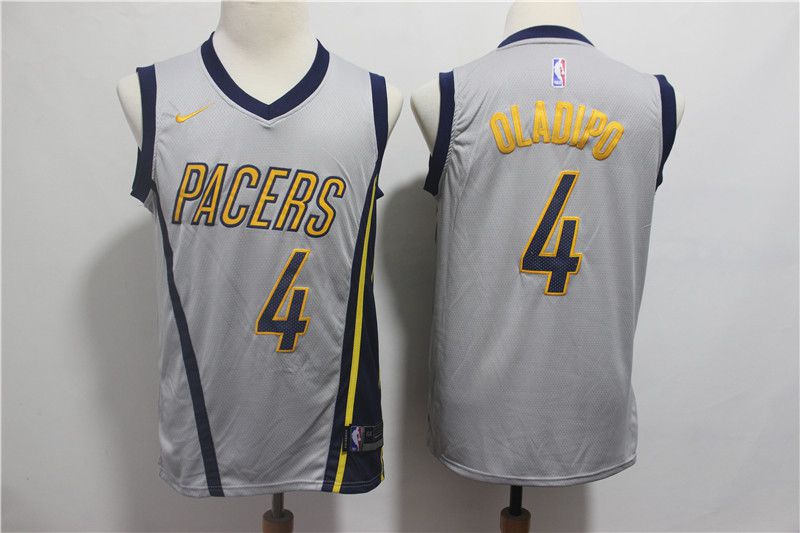 Men Indiana Pacers #4 Oladipo Grey City Edition Game Nike NBA Jerseys->indiana pacers->NBA Jersey